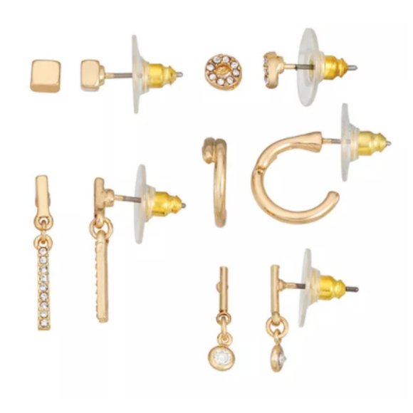 ✨ NWT - LC Lauren Conrad 5-pk. Stud, Hoop & Drop Earring Set ✨ - Picture 1 of 4